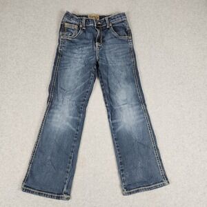 Wrangler 20X Bootcut Jeans Women 10 Blue Denim Whiskered Contrast Stitch Grunge